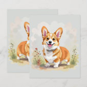 Cute Red Pembroke Welsh Corgi Dog (Voorkant / Achterkant)