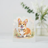 Cute Red Pembroke Welsh Corgi Dog (Staand voorkant)