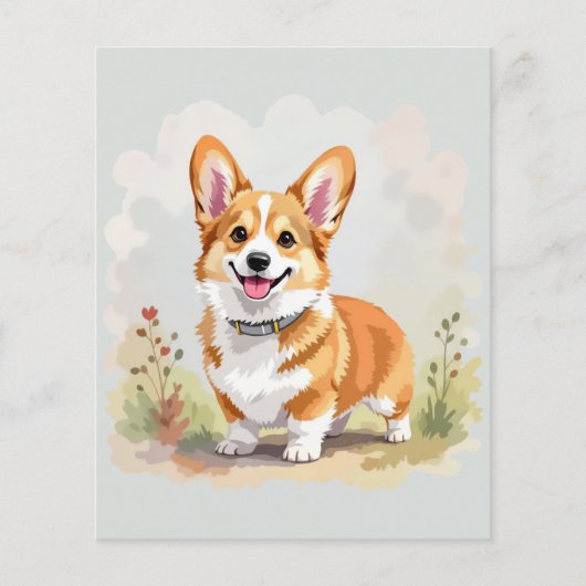 Cute Red Pembroke Welsh Corgi Dog (Voorkant)