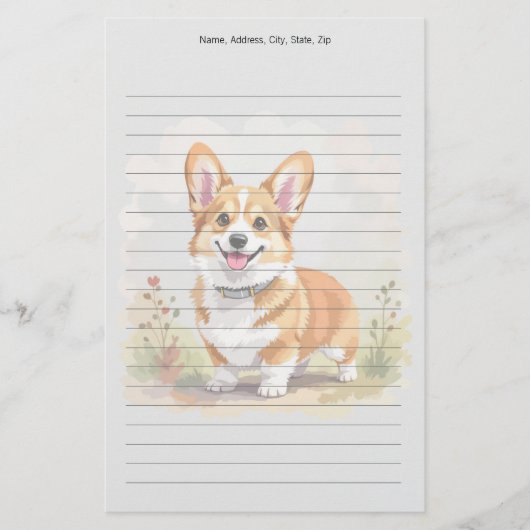 Cute Red Pembroke Welsh Corgi Dog Briefpapier (Voorkant)