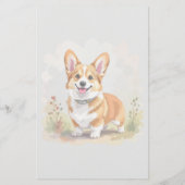 Cute Red Pembroke Welsh Corgi Dog Briefpapier (Achterkant)