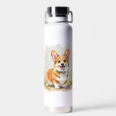 Cute Red Pembroke Welsh Corgi Dog Waterfles (Achterkant)