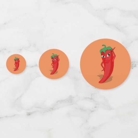 Cute Red Pepper Diva Confetti (Achterkanten)