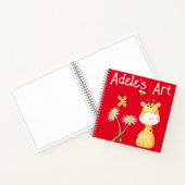 Cute Red Personalized Art book Notitieboek (Binnen)