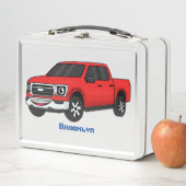 Cute red pickup truck cartoon afbeelding (In situ)