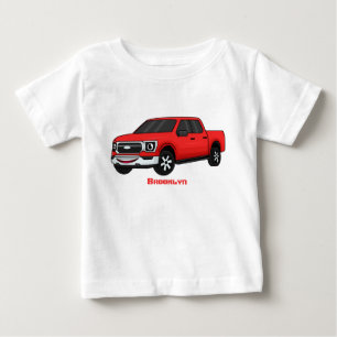 Cute red pickup truck cartoon afbeelding