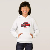 Cute red pickup truck cartoon afbeelding (Voorkant volledig)