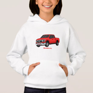 Cute red pickup truck cartoon afbeelding