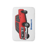 Cute red pickup truck cartoon afbeelding badmat (Voorkant Verticaal)