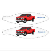 Cute red pickup truck cartoon afbeelding basketbal (Panelen)