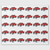 Cute red pickup truck cartoon afbeelding cadeaupapier (Vlak)