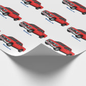 Cute red pickup truck cartoon afbeelding cadeaupapier (Hoek)