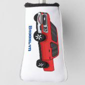 Cute red pickup truck cartoon afbeelding golfheadcover (Draai 90)