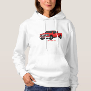 Cute red pickup truck cartoon afbeelding hoodie