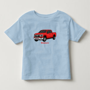 Cute red pickup truck cartoon afbeelding kinder shirts
