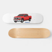 Cute red pickup truck cartoon afbeelding persoonlijk skateboard (Horizontaal)