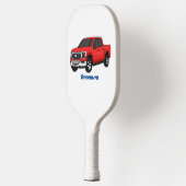 Cute red pickup truck cartoon afbeelding pickleball paddle (Links)