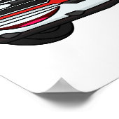 Cute red pickup truck cartoon afbeelding poster (Hoek)