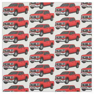 Cute red pickup truck cartoon afbeelding stof