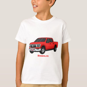 Cute red pickup truck cartoon afbeelding t-shirt