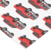 Cute red pickup truck cartoon afbeelding tafelkleed (Gekanteld)