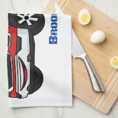 Cute red pickup truck cartoon afbeelding theedoek (Quarter Fold)