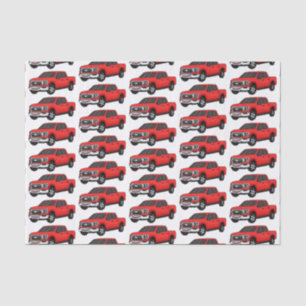 Cute red pickup truck cartoon afbeelding tissuepapier