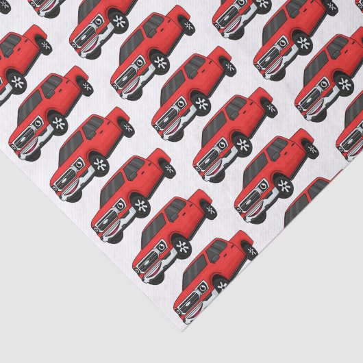 Cute red pickup truck cartoon afbeelding tissuepapier (Detail)