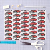 Cute red pickup truck cartoon afbeelding tissuepapier (Craft)