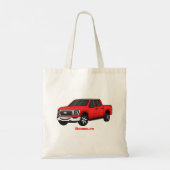 Cute red pickup truck cartoon afbeelding tote bag (Achterkant)