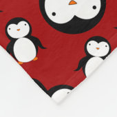 Cute red pinguin patroon fleece deken (Hoek)