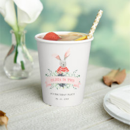 Cute Red Pink Bunny Foliage Elke dag Papieren Bekers