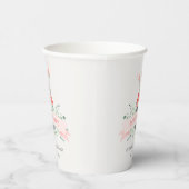 Cute Red Pink Bunny Foliage Elke dag Papieren Bekers (Rechts)