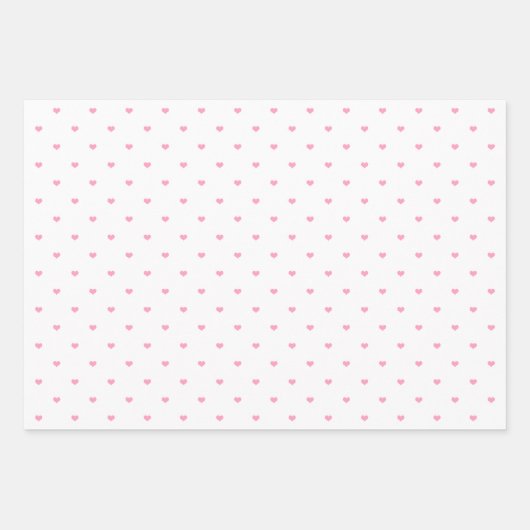 Cute Red Pink & Green Hearts Inpakpapier Vel (Voorkant 3)