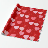 Cute Red Pink Snoep Berichten Valentijnsdag Cadeaupapier (Uitgerold)