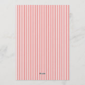 Cute Red Pink Stripes & Bow Frame Christmas  Kaart (Achterkant)