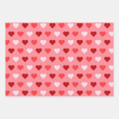 Cute Red Pink White Hearts Patronen Inpakpapier Vel (Voorkant 3)