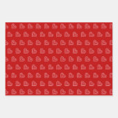 Cute Red Pink White Hearts Patronen Inpakpapier Vel (Voorkant 2)