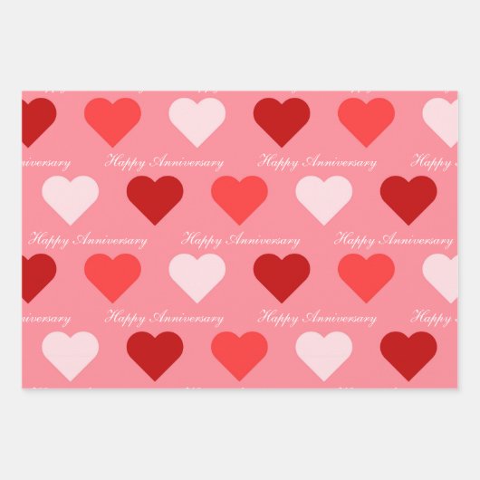 Cute Red Pink White Hecht Aangepaste Script-tekst Inpakpapier Vel (Voorkant 3)