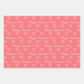 Cute Red Pink White Hecht Aangepaste Script-tekst Inpakpapier Vel (Voorkant 2)