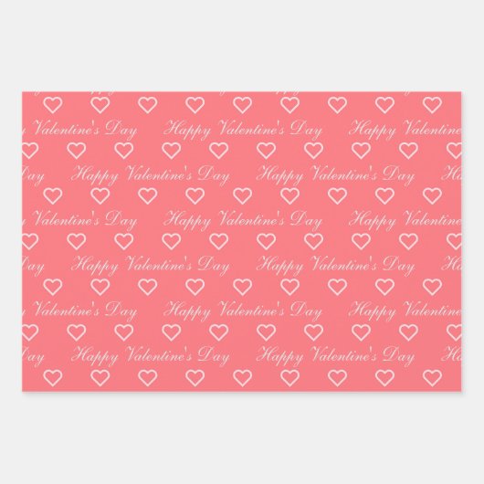 Cute Red Pink White Hecht Aangepaste Script-tekst Inpakpapier Vel (Voorkant 2)