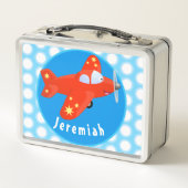 Cute red plane vliegende cartoon illustratie (Achterkant)