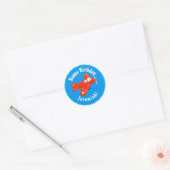 Cute red plane vliegende cartoon illustratie ronde sticker (Envelop)