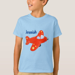 Cute red plane vliegende cartoon illustratie t-shirt