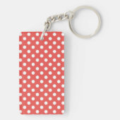 Cute Red Polka Dot Aangepaste foto Aangepast Sleutelhanger (achterkant)