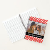Cute Red Polka Dot Custom Photo and Text Notitieboek (Binnen)