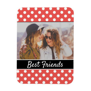 Cute Red Polka Dot Custom Photo Magneet