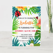 Cute red Polka dot Ladybug summer jungle Birthday