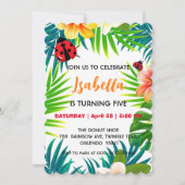 Cute red Polka dot Ladybug summer jungle Birthday Save The Date (Voorkant)