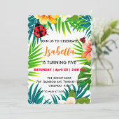 Cute red Polka dot Ladybug summer jungle Birthday Save The Date (Staand voorkant)